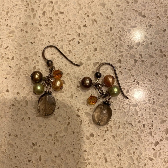 Multicolor bead earrings - Picture 1 of 2